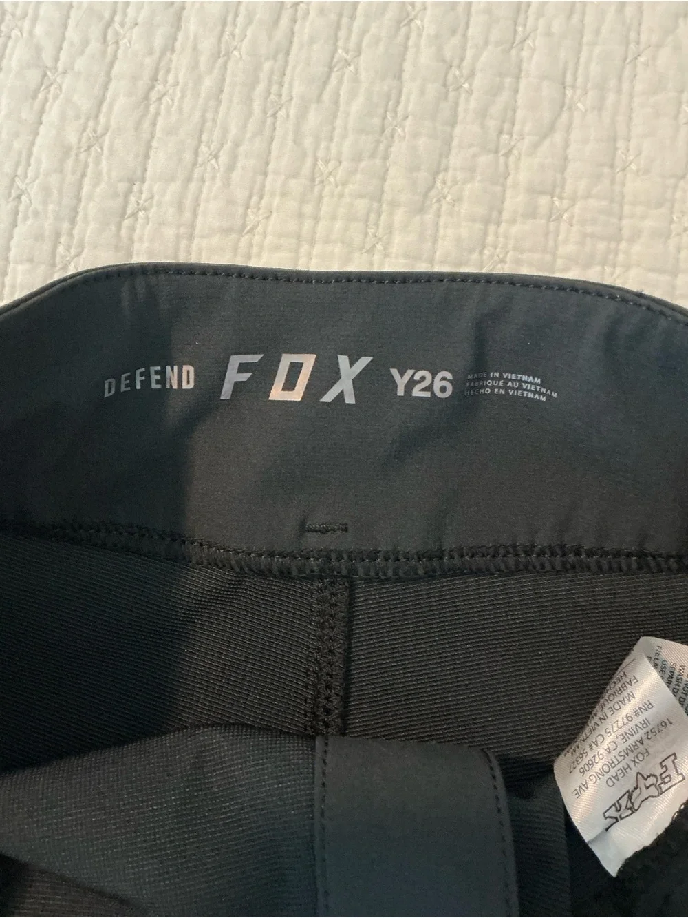 Fox Racing Defend Blk Mountain Bike Pants Y26 Stretch Ratchet Closure
